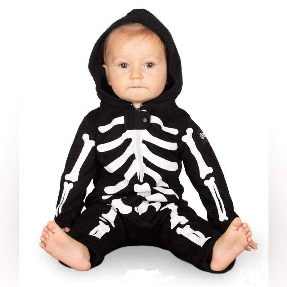 Tipsy Elves Baby Size 12 Months Black and White Skeleton Kids Halloween Costume